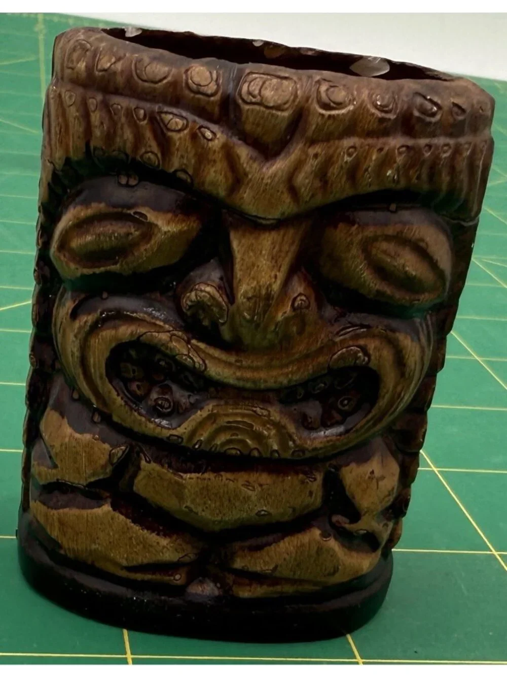 Vintage Hawaiian Tiki Tooth Pick Holder Ceramic Florida Souvenir READ